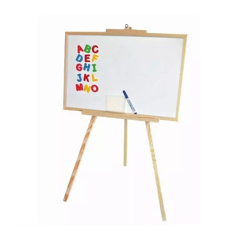 Tabla magnetica, rama din lemn, 60x98 cm, accesorii incluse, stativ - imagine 4